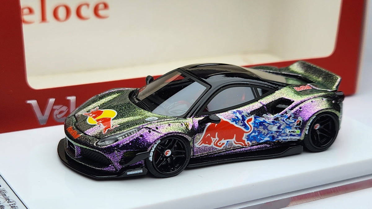 Veloce 1:64 Ferrari 488 LB-work Liberty Walk Red Bull Limited 