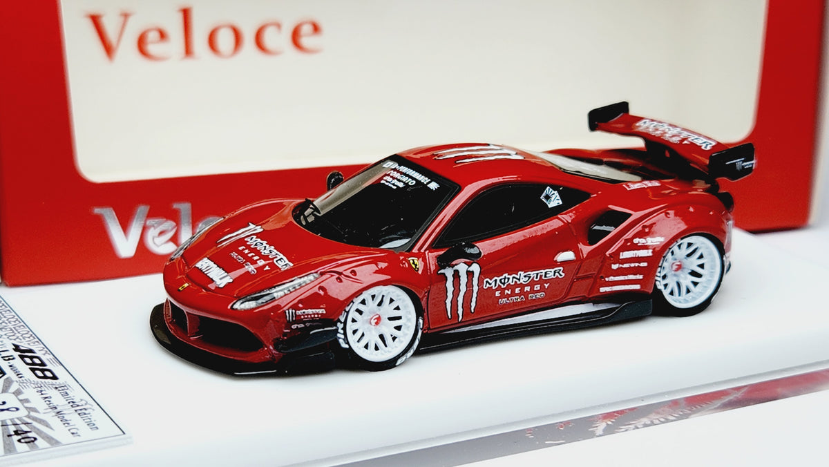 Veloce 1:64 Ferrari 488 LB-work Liberty Walk ショップ Red Bull Limited 60pcs. & Ferrari  488 LB-work Liberty Walk Police Car Limited 20pcs.