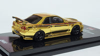 1:64 Inno64 Nissan Skyline GT-R R34 Nismo R-Tune Gold Chrome