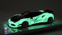 1:64 Veloce Ferrari 488 GTB Matt Pink Glow in the dark Zero Fighter LB Performance.