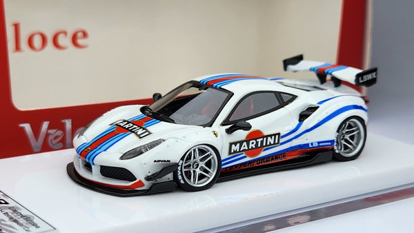 1:64 Veloce Ferrari 488 GTB Martini White LB Performance Resin.