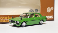 Hover to zoom 1:64 BM Creations Toyota Corolla E70 1979 Green with Accessories