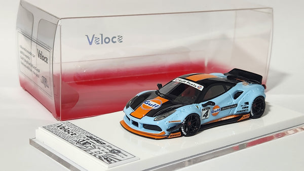 1:64 Veloce 488 GTB Baby Blue Gulf Duck Tail LB Performance Resin