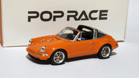 1:64 Pop Race Porsche 911 964 Singer Targa Orange Diecast