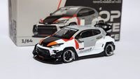 1:64 Pop Race Toyota GR Yaris Pandem Rocket Bunny Finland Gazoo Racing Diecast.