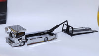 1:64 MicroTurbo Dekotora Floor Flatbed Tow Truck Rollback Stickers Chrome Silver Diecast