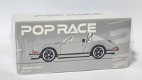 1:64 Pop Race Porsche 911 964 Singer Targa Silver Diecast