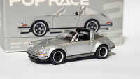 1:64 Pop Race Porsche 911 964 Singer Targa Silver Diecast