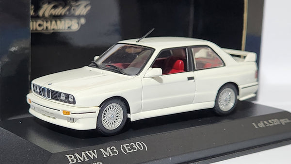 1:43 Minichamps BMW M3 E30 Alpinweiss White 1987 Diecast