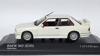 1:43 Minichamps BMW M3 E30 Alpinweiss White 1987 Diecast