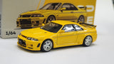 1:64 Pop Race Nissan Skyline GT-R R33 Nismo 400R Prototype Yellow Diecast