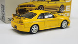 1:64 Pop Race Nissan Skyline GT-R R33 Nismo 400R Prototype Yellow Diecast