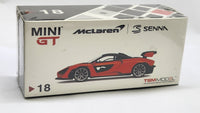 1:64 Mini GT McLaren Senna Mira Orange RHD #18 Diecast