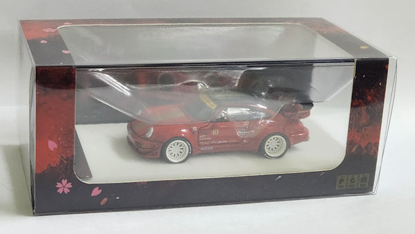 1:64 PGM Porsche 911 964 RWB Sakura Red Full Open Diecast