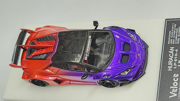 1:64 Veloce Lamborghini Huracan LP610-4 Liberty Walk Purple/Red. Resin