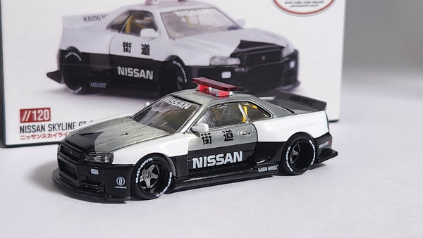 Chase 1:64 Mini GT KAIDO #120 Nissan Skyline GT-R R34 V2 Aero Japan Police