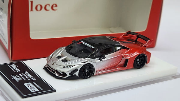 1:64 Veloce Lamborghini Huracan LP610-4 Liberty Walk Silver/Red. Resin.