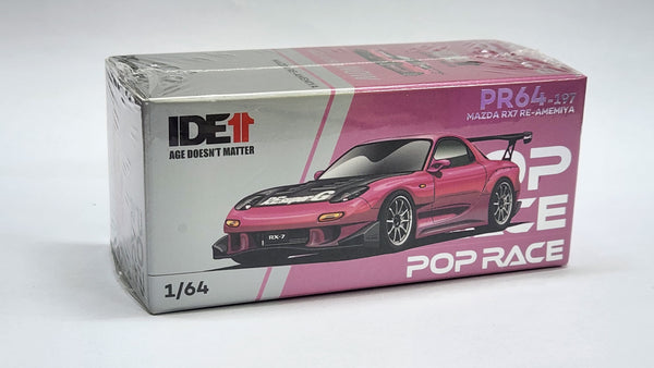 1:64 Pop Race Mazda RX7 FD3S RE-AMEMIYA Widebody Pink. IDE Indonesia Diecast Expo 2024 Dinner Car PR64-197.