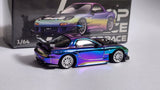 1:64 Pop Race Mazda RX-7 RE Amemiya Widebody Magic Chrome Macau GP 2024 999pcs