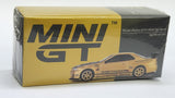 1:64 Mini GT Nissan Skyline GT-R R34 Top Secret Gold 676. Japan Exclusive. Diecast