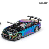 1:64 Pop Race Mazda RX-7 RE Amemiya Widebody Magic Chrome Macau GP 2024 999pcs