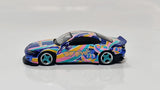 1:64 Mini GT Give 2023 China Nissan Silvia S15 Rockey Bunny Chrome Blue 633