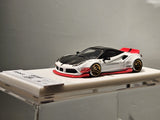 1:64 Veloce Ferrari 488 GTB White With Black Stripe LB Performance Resin