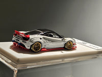 1:64 Veloce Ferrari 488 GTB White With Black Stripe LB Performance Resin