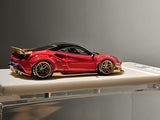 1:64 Veloce Ferrari 488 GTB Red With Gold Stripe LB Performance Resin