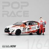 1:64 Pop Race Toyota Vios 2022 Sepang 1000 KM Champion Toyota Gazoo Racing Vios MTC Diecast