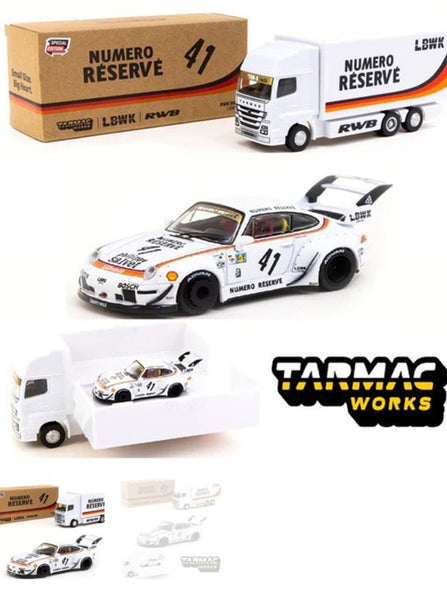 1:64 Tarmac Porsche 993 RWB + a Plastic LBWK Truck.