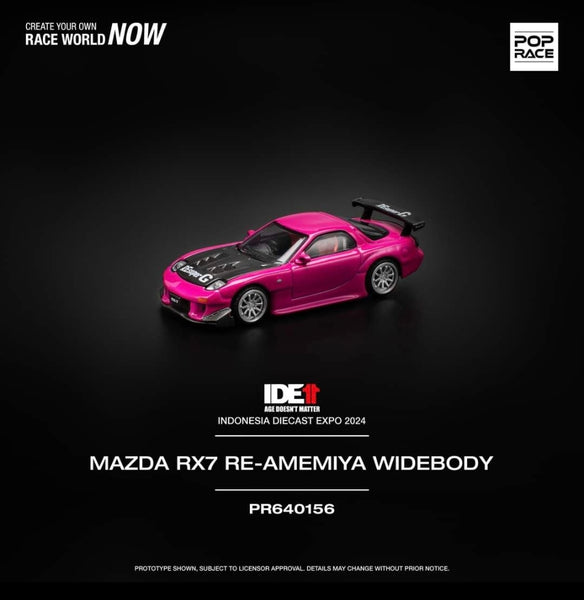 1:64 Pop Race Mazda RX7 FD3S Widebody Pink Indonesia Diecast Expo IDE 2024