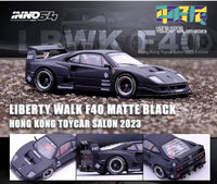 1:64 Inno64 inno Ferrari F40 Liberty Walk Matt Black Hong Kong Toycar Salon 2023