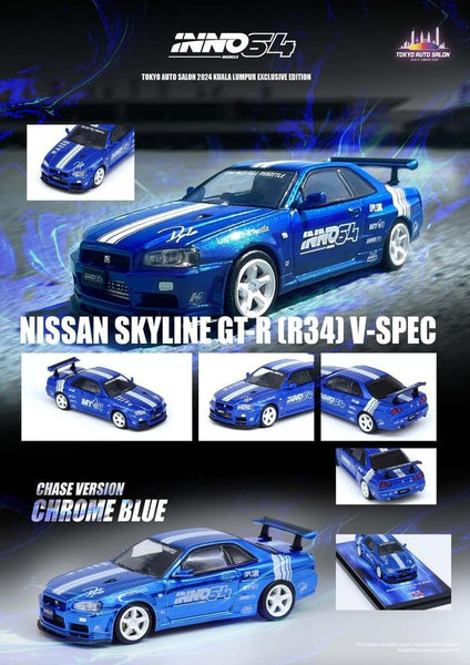 1:64 inno64 Nissan Skyline GT-R R34 V-Spec Tokyo Auto Salon 2024 Kuala Lumpur Exclusive.