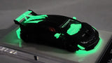 1:64 Veloce Lamborghini LP610-4 LB Performance Matt Black Glow in the dark. Resin