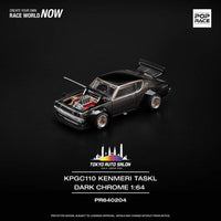 1:64 Pop Race Nissan Skyline GT-R KPGC110 Kenmeri Taskl Dark Chrome. Tokyo Auto Salon 2024 Kuala Lumpur Exclusive.