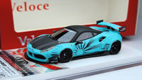 1:64 Veloce Ferrari 488 GTB Matt Tiffany Blue Zero Fighter LB Performance Resin