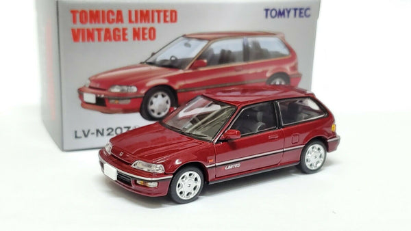 Tomica Limited LV-N207b Honda Civic 25X S Limited 1991. Scale is 1:64.