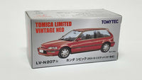 Tomica Limited LV-N207b Honda Civic 25X S Limited 1991. Scale is 1:64.