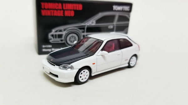 Tomica Limited Vintage Neo Tomytec Honda Civic EK9 Type R 1997 Version White. Hong Kong Exclusive - hiltawaytoyhk