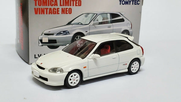 Tomica Limited Vintage Neo LV-N158a Honda Civic EK9 Type R 97 White 1:64 - hiltawaytoyhk