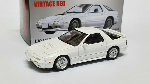 Tomica Limited Vintage LV-N192C Mazda Savanna RX-7 FC3S White. 1:64. - hiltawaytoyhk